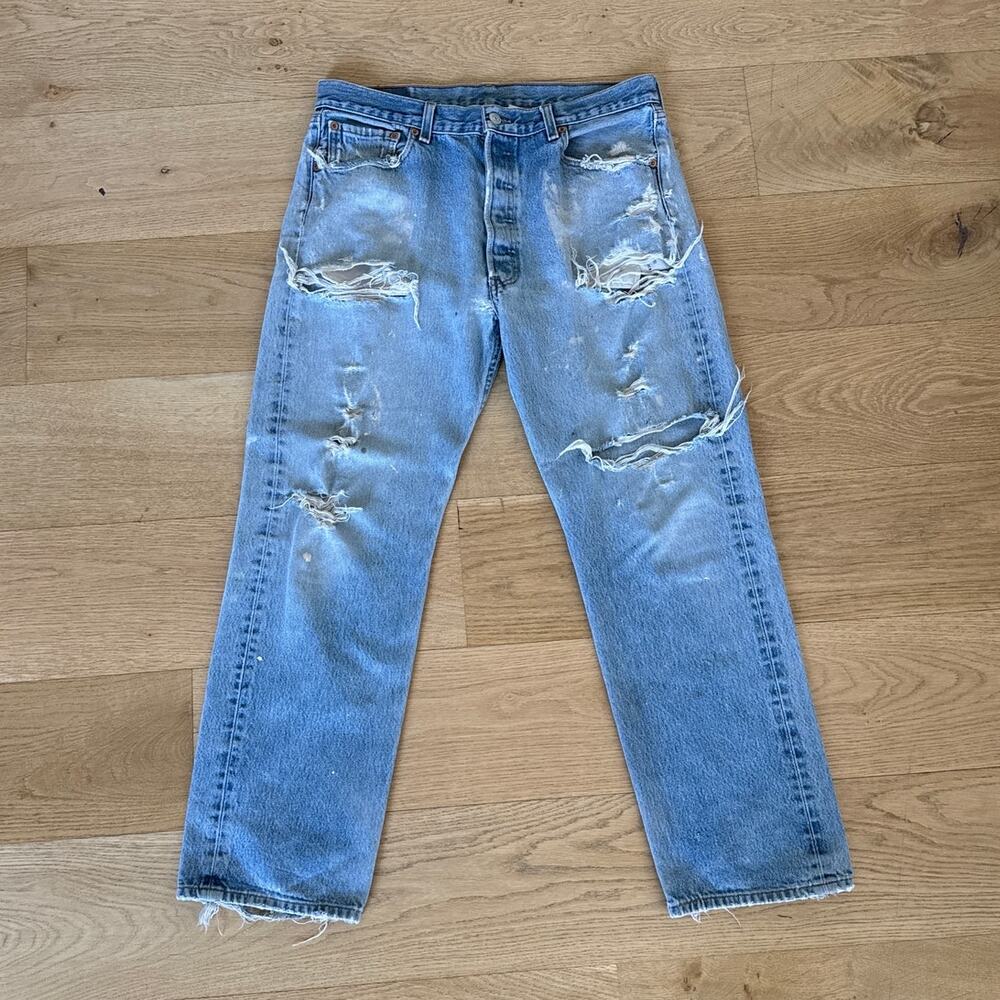 Levi's Jeans Distressed Ripped Size 36 Blue